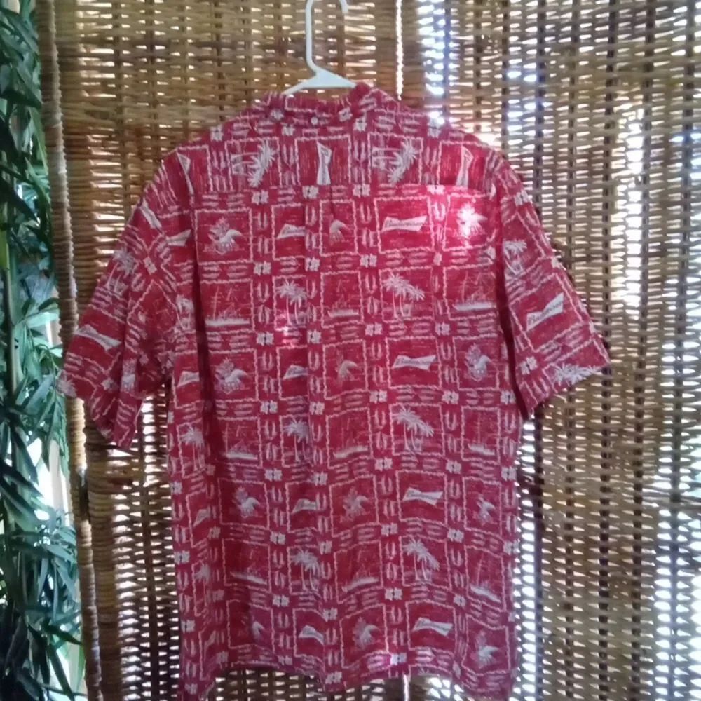 Rare Anheuser Busch Budweiser Tapa Hawaii Shirt Made in Hawaii XL